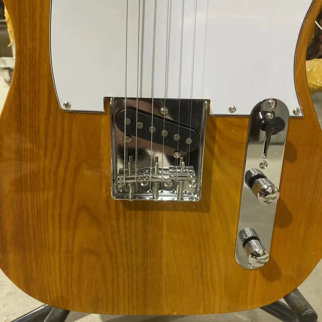 Tele электрическая гитара Alderwood Body светильник-желтого цвета Кленовая грифельная