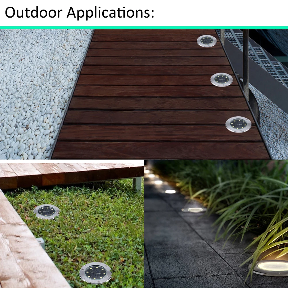 Алюминиевый напольный светильник с 8 светодиодами садовый ландшафтный газонный