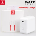 Оригинальный адаптер питания Oneplus Warp Charge 65 Вт, быстрое зарядное устройство стандарта ЕС и США 65 Вт, кабель Type C-Type C One Plus 9 pro 9R 8T 8 nord n100