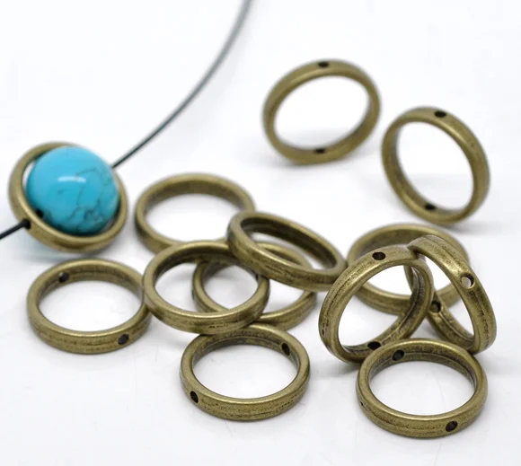 

DoreenBeads 30 Bronze Color Circle Bead Frames 18mm (B13743), yiwu