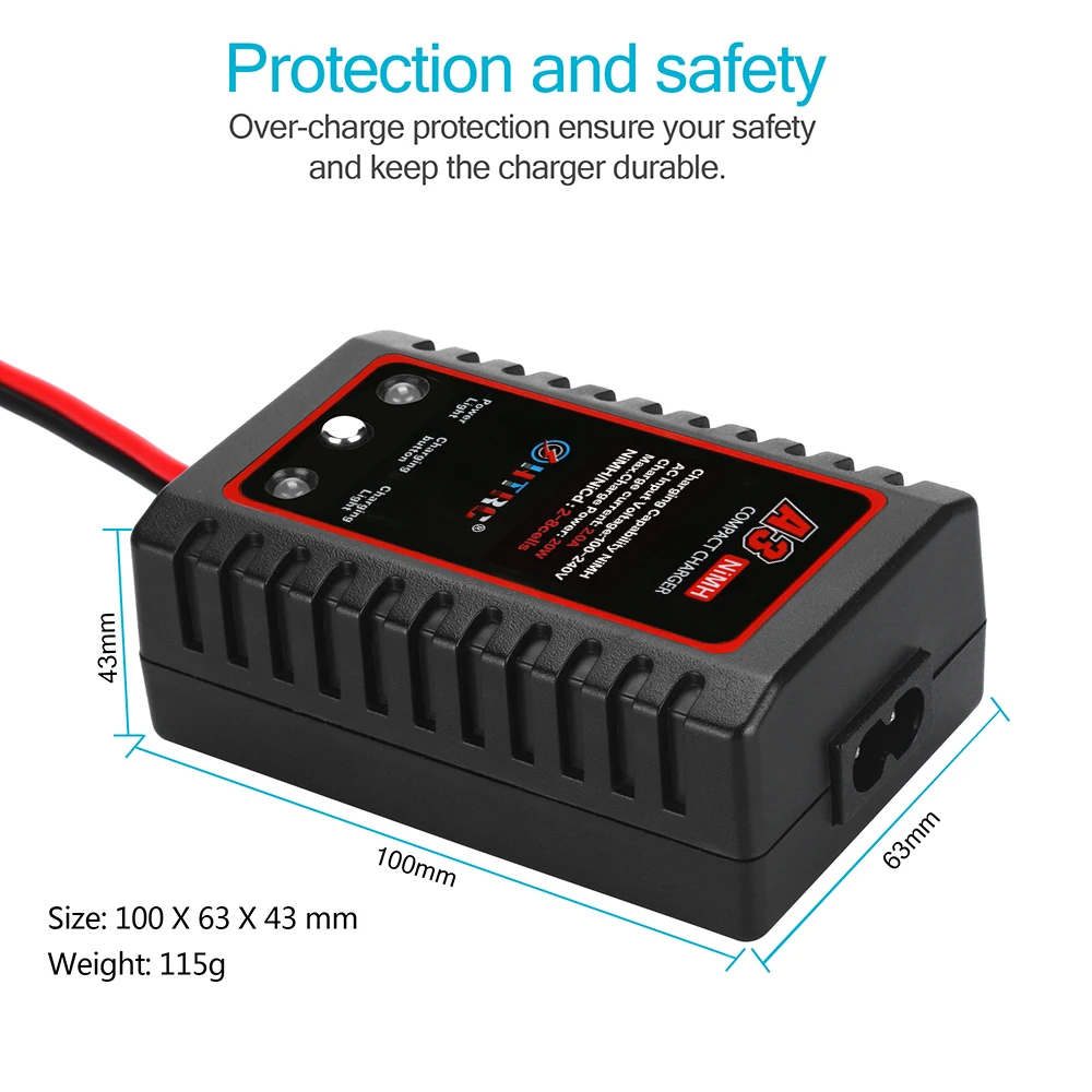 HTRC A3 20W Compact Charger with Tamiya Plug RC for Car Boat 2-8s NiMH Nicd Battery | Электроника