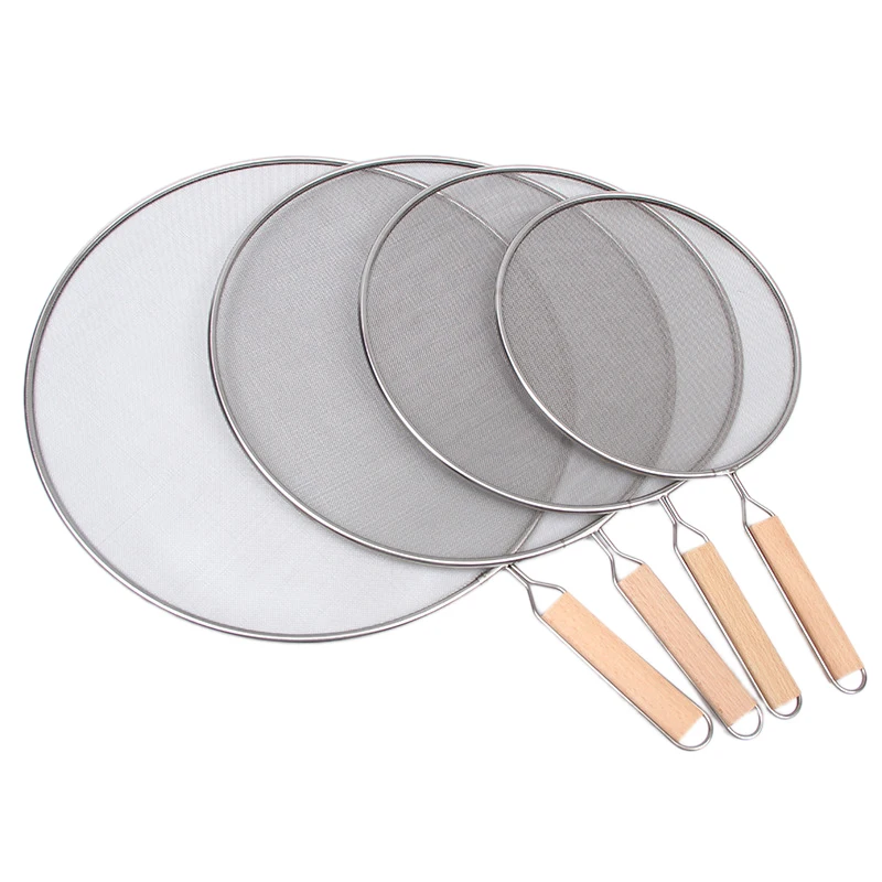 

4PCS Oil Grease Splatter Screen Stainless Steel Grease Splatter Guard for Frying Pan Tools 21cm/25cm/29cm/33cm