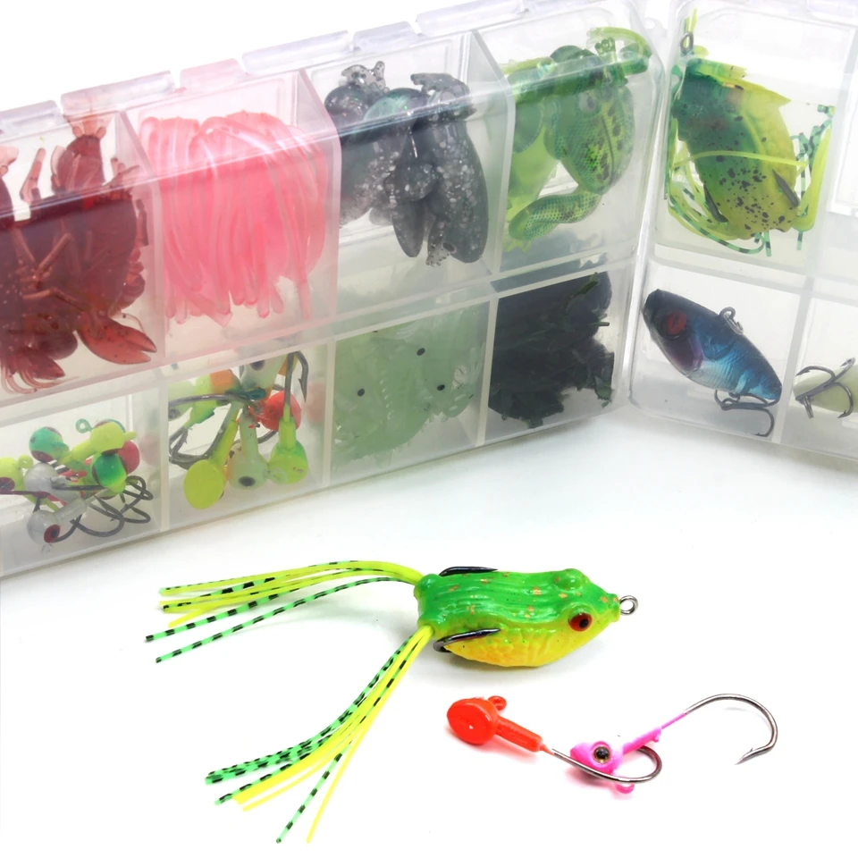 

Multiple pieces Lead Hook Soft Bait Combination Set Bionic Fake Bait Road Soft Insect Bait Artificial Fake Bait Fishing Lures