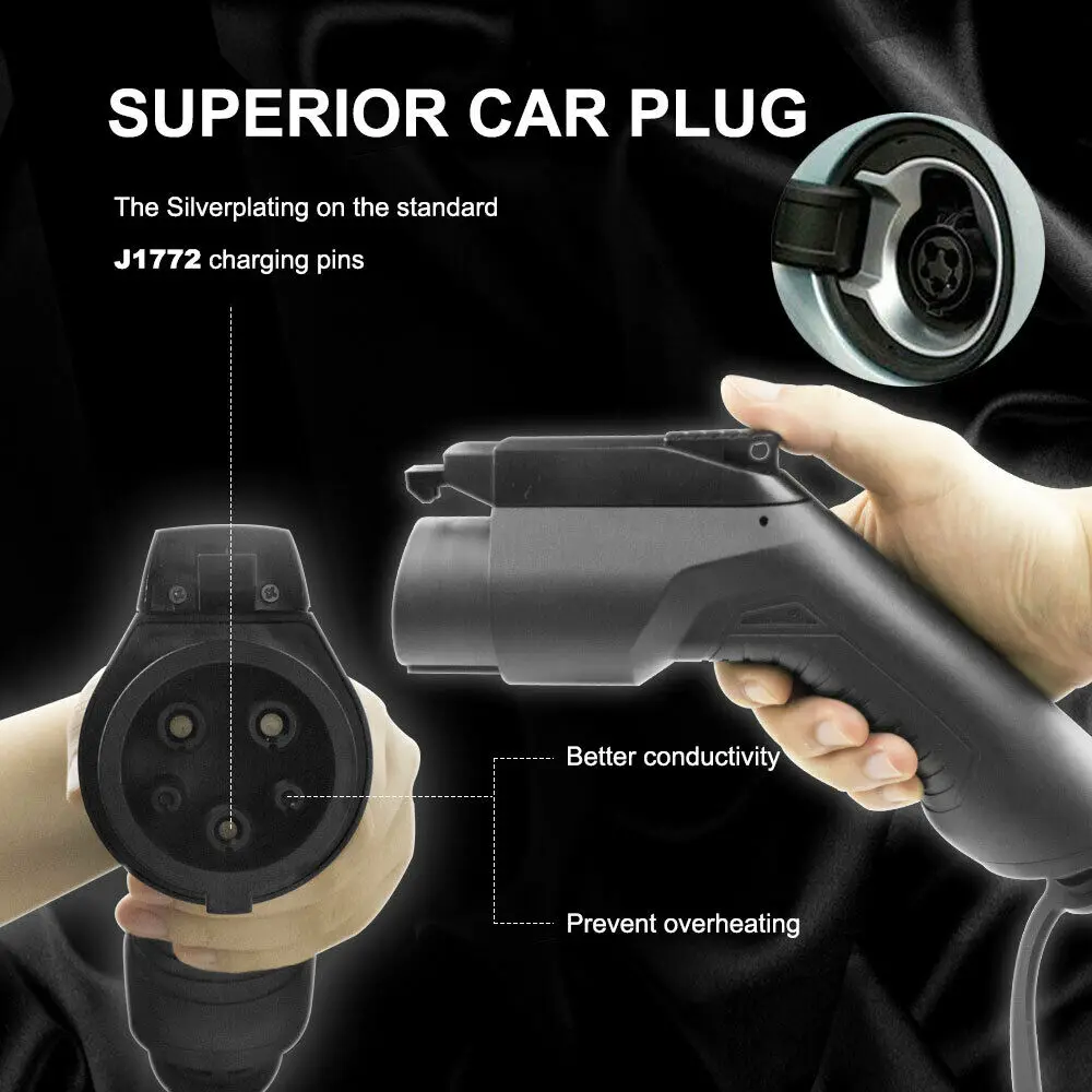 EV зарядное устройство 16A 3 68 кВт NEMA6-20Plug 6 5 м (21 фут) Уровень 2 Портативный EVSE 220 В