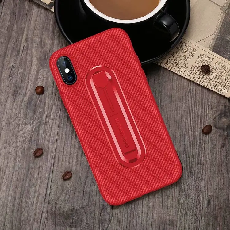 Red Карбона и оптоволокна для телефона чехол-накладка для телефона в виде ракушки чехол для iPhone 11 Pro X XS MAX XR 5 5S SE 6 6S 7 8 плюс встроенная откидная крышка с подставкой с защитой от пыли - Цвет: Red