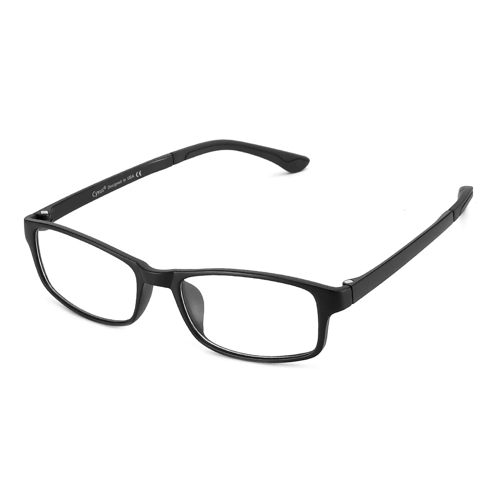 Matte Black Cyxus синие световые блокирующие очки TR90 прямоугольные компьютерные очки анти глаза глазные прозрачные линзы унисекс 8327 - Цвет оправы: Matte Black
