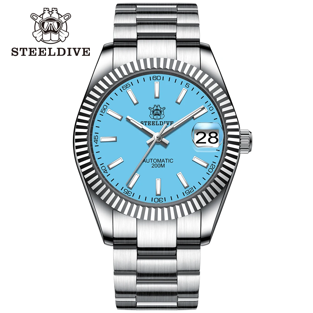 

STEELDIVE Mens Diver Watches Automatic Watch 200m Waterproof Mechanical Wristwatch Japan NH35 Luminous Sapphire reloj de hombre