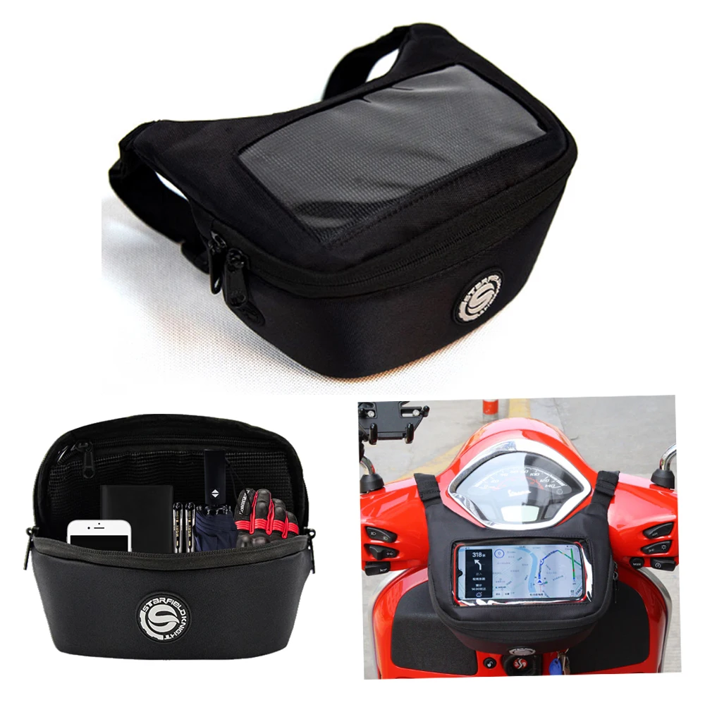 Сумка для хранения на лобовое стекло мотоцикла сумка руль вилка карман телефона