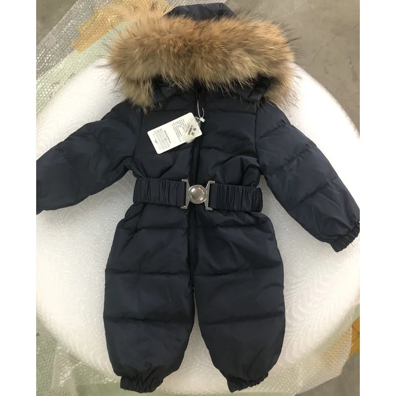 Детский пуховой комбинезон с капюшоном длинным рукавом|Ромперы| |