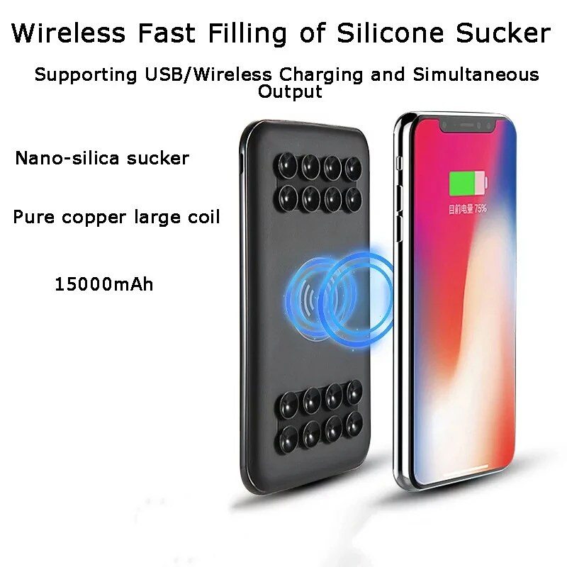 Беспроводной внешний аккумулятор Qi на 10000 мАч для iPhone Samsung быстрая зарядка QC 3 0 18