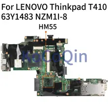 KoCoQin 63Y1483 75Y4066 60Y5713 04W0503 laptop Motherboard For LENOVO Thinkpad T410 T410I NZM1I-8 Mainboard HM55