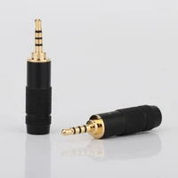 2 5mm plug audio jack connector 4 pole gold plated metal earphone adapter soldering for diy stereo headset earphone repla