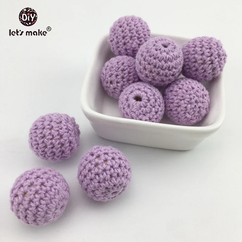 Let's make 16 мм бисер для вязания крючком 10 шт. Diy ожерелье для кормления аксессуары бусины пищевого качества деревянный прорезыватель BPA бесплатно детский Прорезыватель