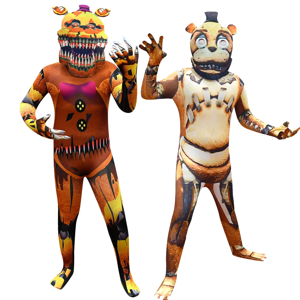 2021 необычный Пасхальный костюм на Хэллоуин для детей комбинезон Фредди Косплей