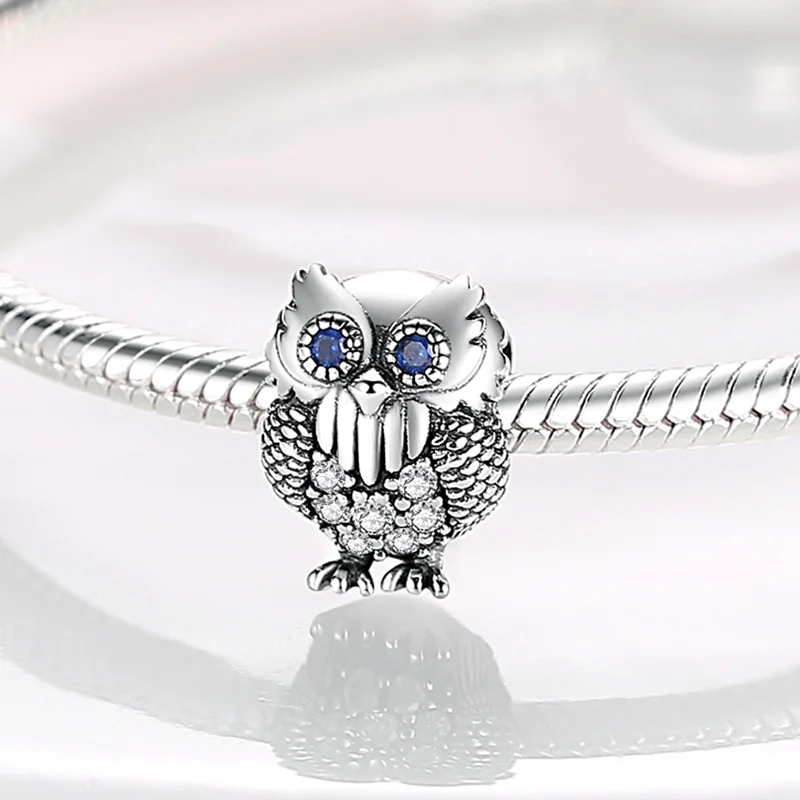 

Original 925 Sterling Silver Owl Shape Charms Beads Fits Pandora Bracelet Necklace 925 Silver Charm Beads Women DIY Fine Jewelry