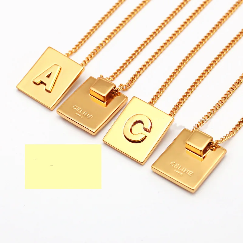 Ожерелье с драконом топ квадратный 26 Алфавит кулон модное очаровательное