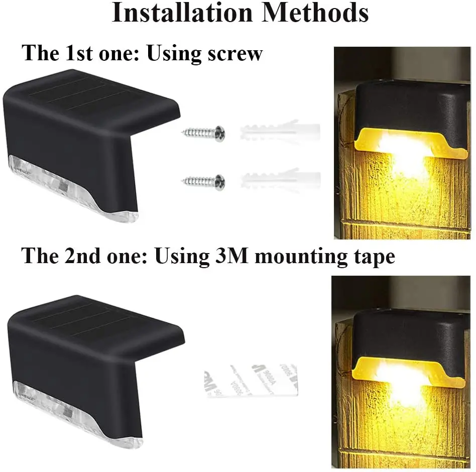 

16Pcs Led Solar Step Light Outdoor Waterproof Led Stair Fence Lamp Decoration Garden Landscape Lighting for Patio Yard Balcony