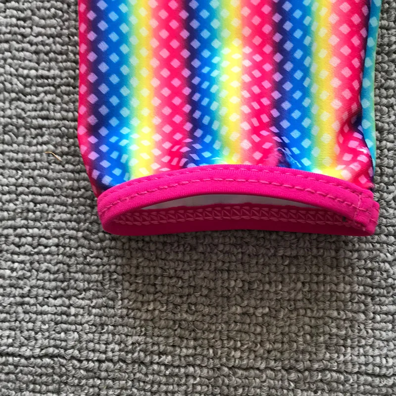 

Bikini 2020 swimsuit women's new three-piece rainbow stripes rainbow gradient printing long-sleeved sunscreen swimwear