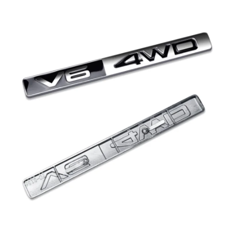 

DSYCAR 1Pcs Metal V6 4WD 3D Car Sticker Decal Head Car Side Fender Rear Trunk Emblem Badge Sticker Decals for Car