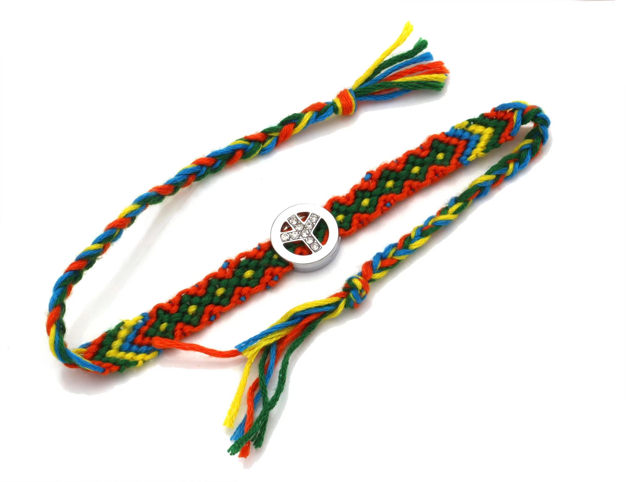 Boho Бриллиантовая подвеска &quotзнак мира&quot тканый браслет дружбы для женщин