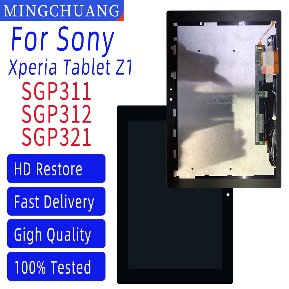 Pantalla LCD de 10,1 pulgadas para tableta Sony Xperia Z, montaje de digitalizador con pantalla táctil, SGP311, SGP312, SGP321