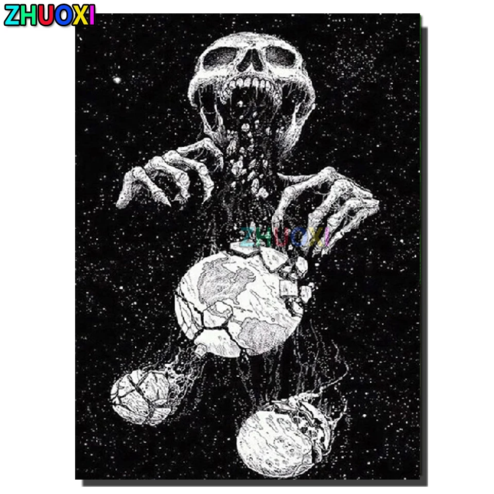 

Diamond embroidery Skull Football Patterns 5d diy diamond painting full square round diamond mosaic picture of rhinestones,