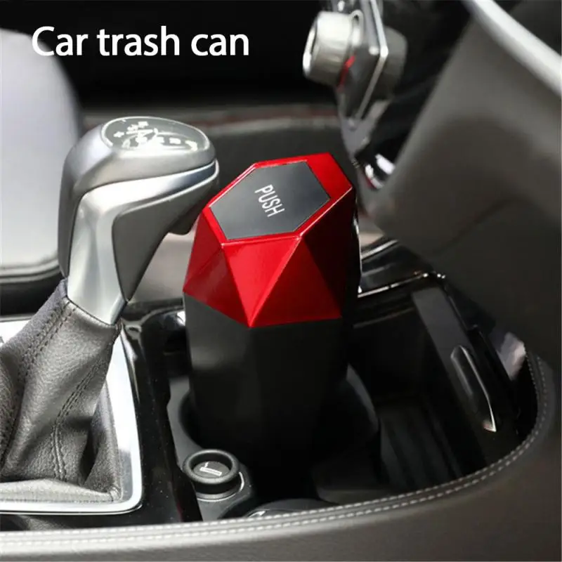Mini Car Trash Can With Lid Dustbin Diamond Design Leakproof Vehicle Bin Garbage For Automotive Home | Автомобили и мотоциклы