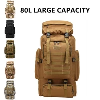 80l tactical backpack hiking bag outdoor camouflage large capacity waterproof bag breathable and wear resistant nylon backpack