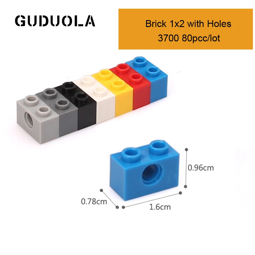 Специальные кирпичи Guduola 3700 пластина 1x2 с отверстиями детали MOC строительный блок