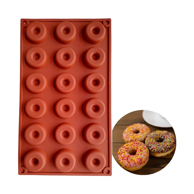 

18 Cavity Mini Donuts Mold Silicone Cake Chocolate Biscuit Cupcake Mould DIY Doughnut Kitchen Dessert Pan Baking Tools
