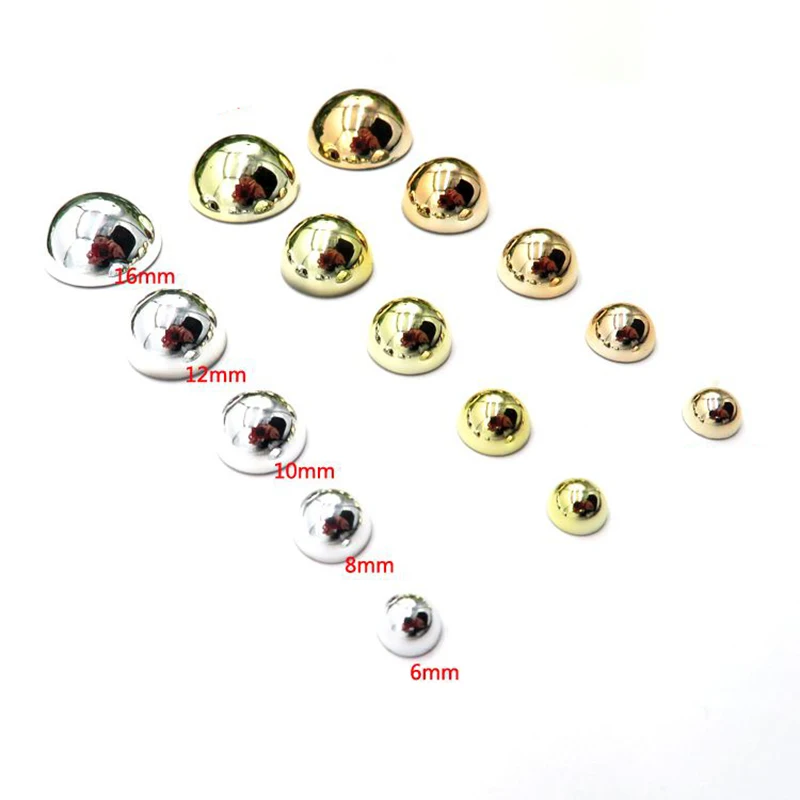 6 16 мм золотистые/Серебристые яркие полусферические заклепки для одежды шпильки