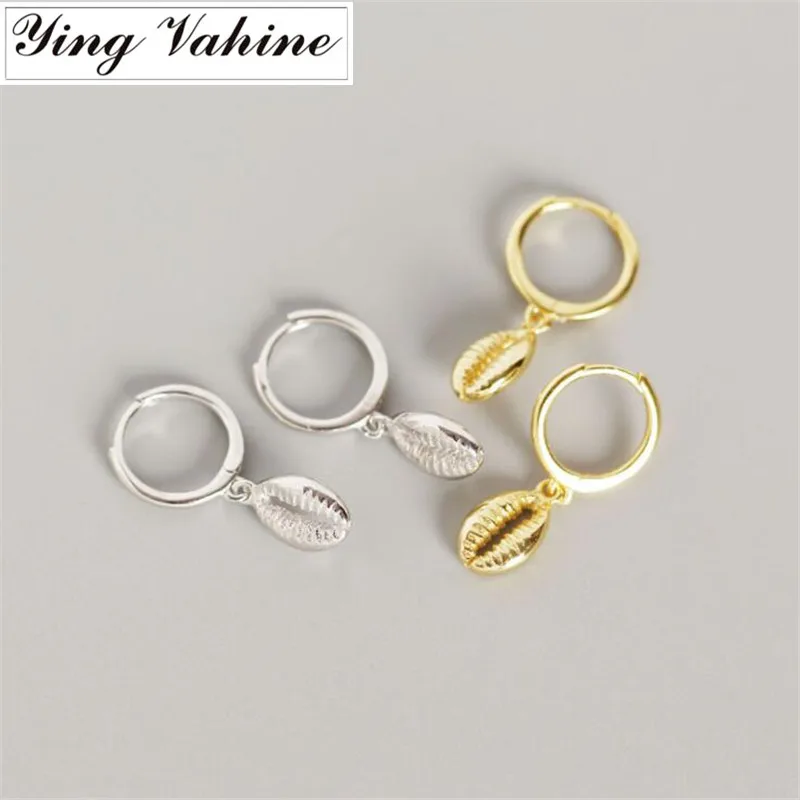 Женские серьги-гвоздики с подвеской в виде ракушки | Украшения и аксессуары