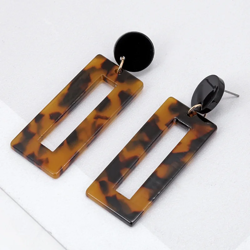 

Simple Big Acetic Acid Leopard vintage Earrings Acrylic Earrings for women boucle oreille femme costume jewelry for women