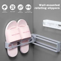 bathroom wall mounted shoe rack self adhesive plastic shoe organizers rotatable shoes shelves hanging shoes storage stand holers