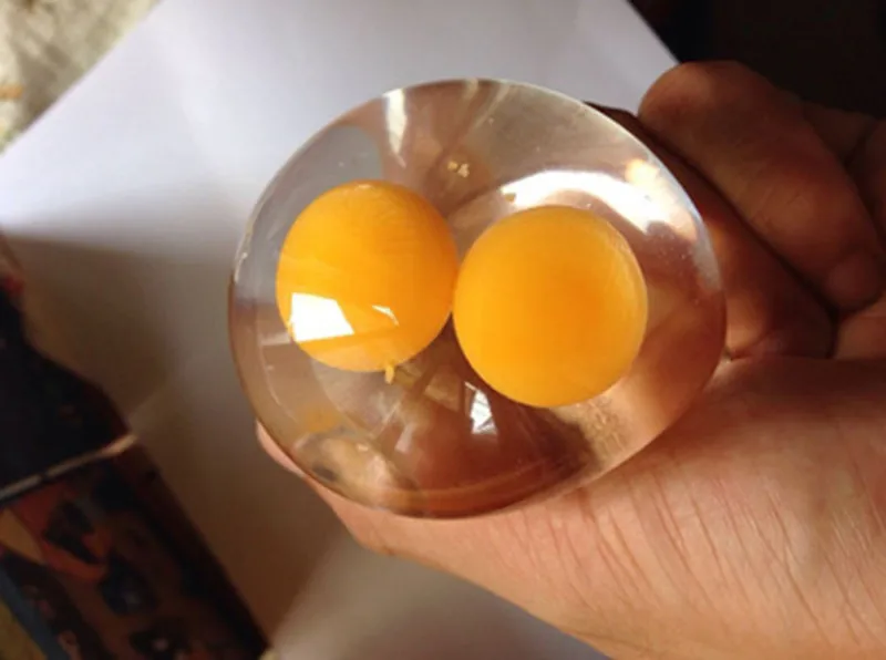 

Novelty Vent Toy Creative Double Yolk Transparent Egg Decompression Toy Water Polo Kids Funny Egg Toys For Children Adults