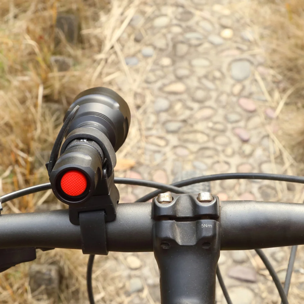 

360 Degree Rotatable Flashlight Bracket Handlebar Mounted Holder(Black)