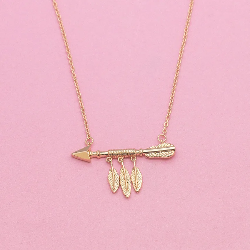 

Feathers Stainless Steel Necklaces For Women Men Pendants Chic One Direction Piercing Arrow Unique Jewelry Choker Bijoux Femme