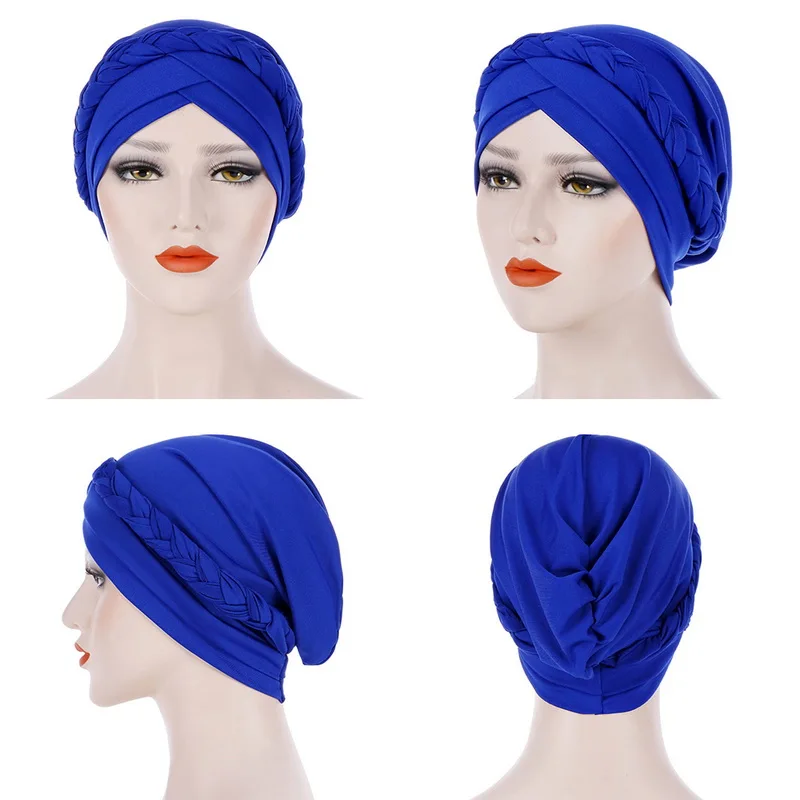 

Women Hooded Muslim Hat Bohemian Double Braided Turban Hat India Cap Muslim Hats