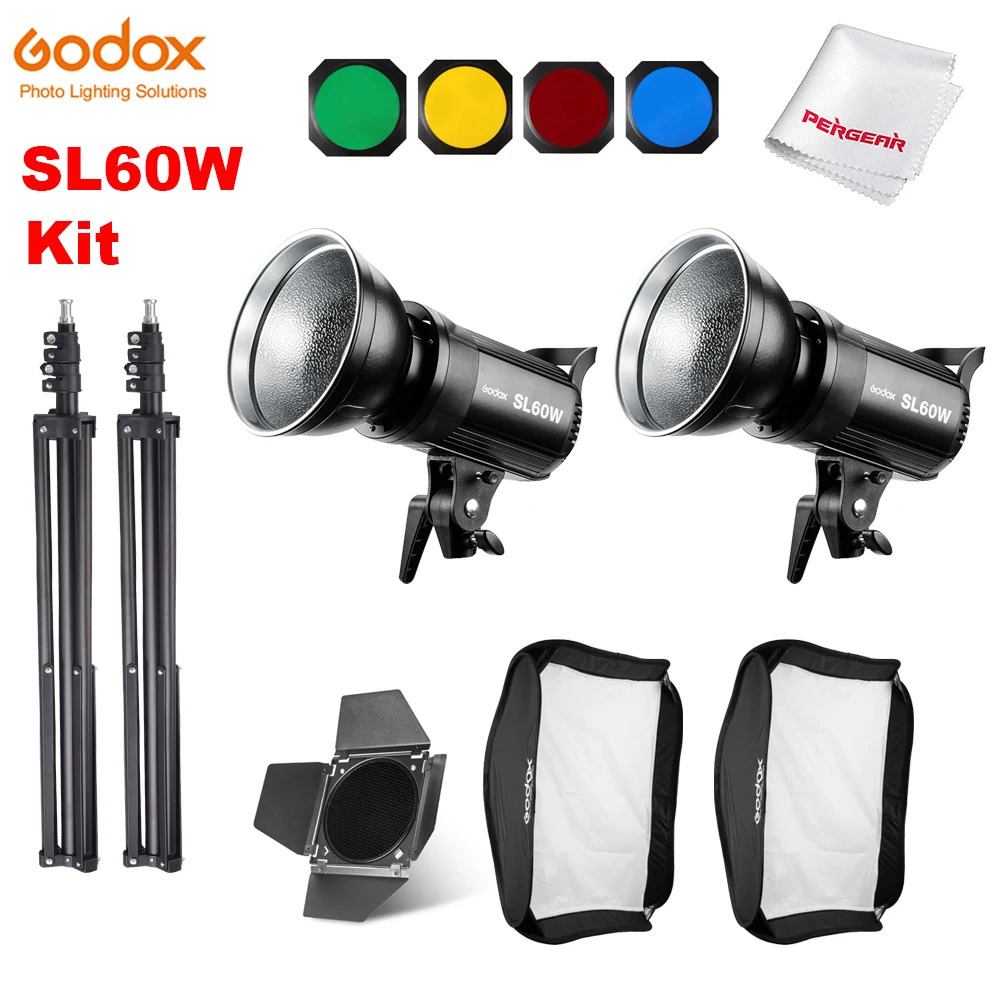 Godox SL 60W Kit SL60W светодиодный непрерывный светильник CRI 95 + белый 5600K Bowens Mount с