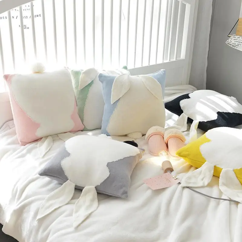 Декоративная наволочка с кроликом полиэстер/хлопок