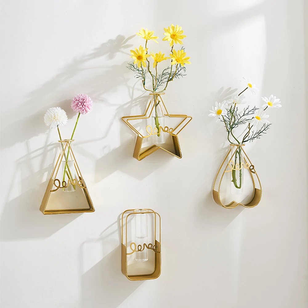 

Creative Frame Vase Wall Hanging Modern Art Iron Home Decoration Plant Flower Racks Art Decorative Shelf Nordic Style Home Decor