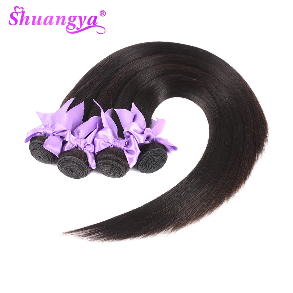 Волосы шуангья перуанские прямые волосы пучки 3 шт./партия 100% человеческие 8 &quot