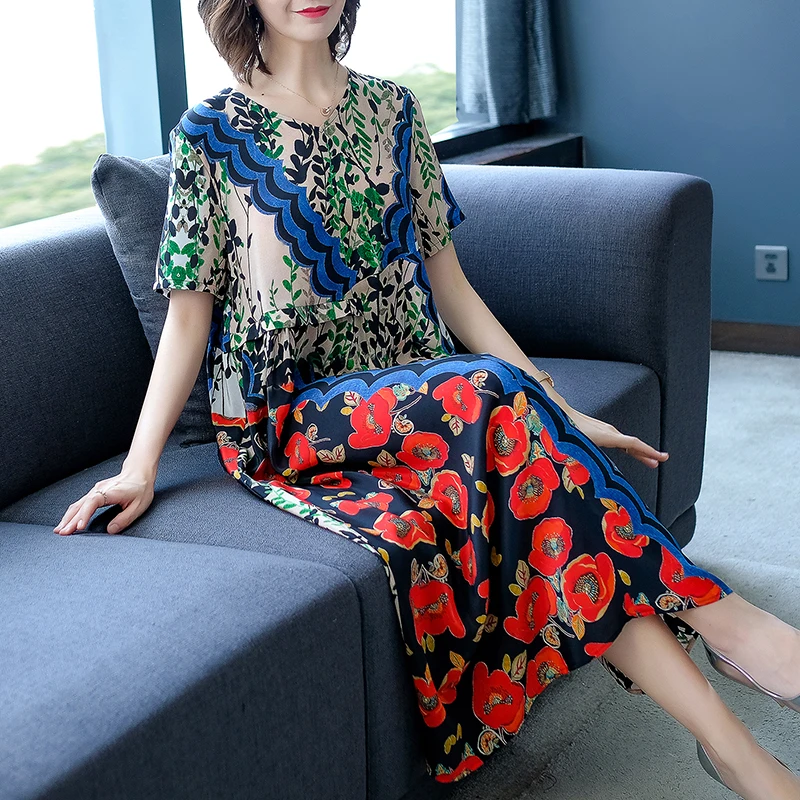 Высококачественное роскошное шелковое платье для женщин Новинка лета 2020