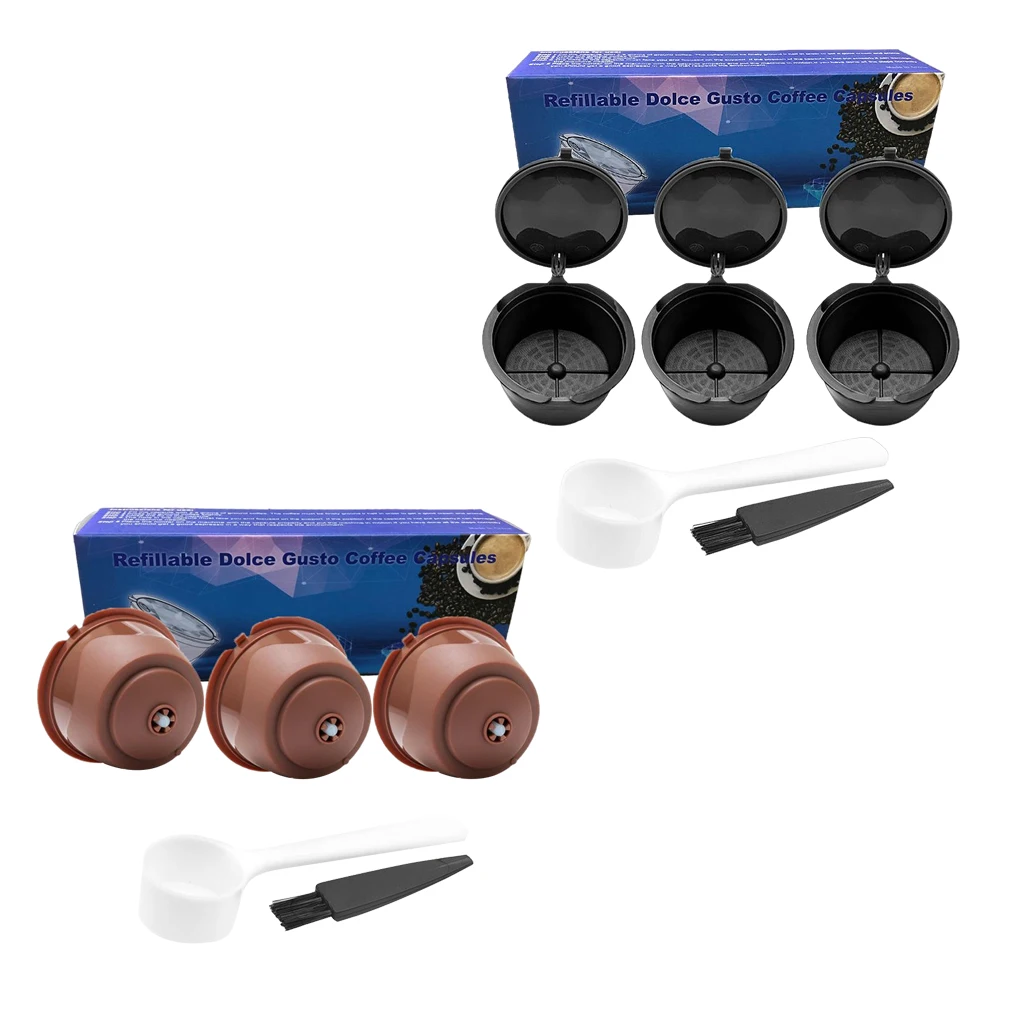 

3pcs Reusable Coffee Filters Fits For Most Models, Refillable Coffee Capsules,Coffee Filters Replacement Coffee Makers