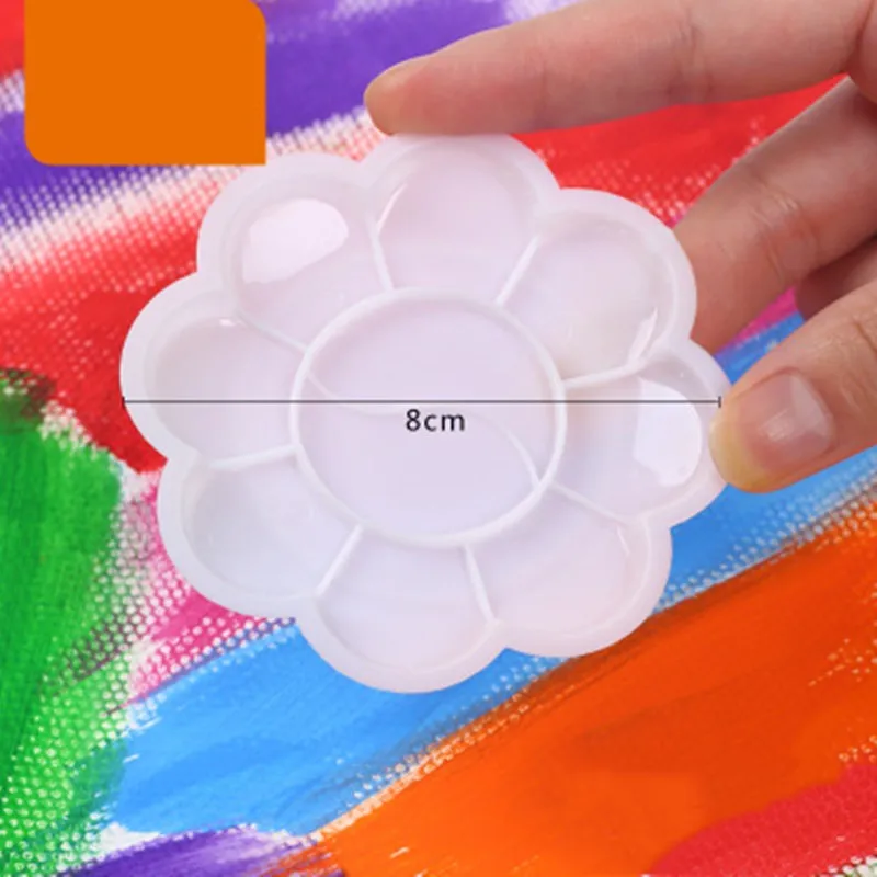 

1PC New 8CM Palette Art Alternatives Paint Tray White Watercolor Palette Pigment Tray Artist Watercolor Plastic Palette Supply