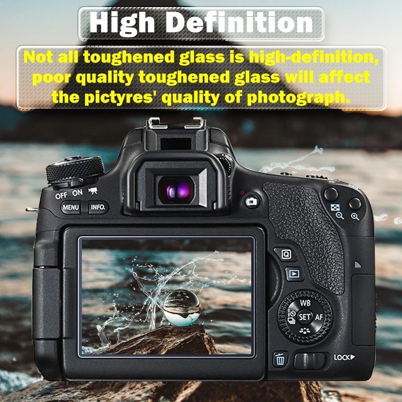 Самоклеящееся закаленное стекло для камеры EOS 760D основной ЖК-дисплей + информация
