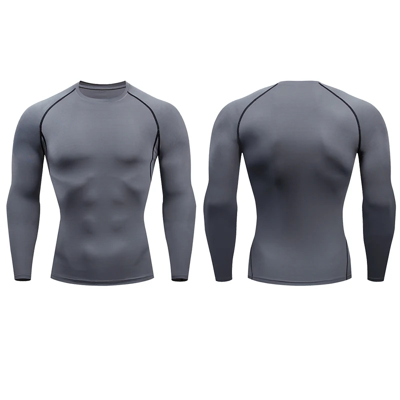 

Men Compression Running T Shirt Fitness Tight Long Sleeve Sport tshirt Training Jogging Shirts Gym Sportswear Quick Dry rashgard