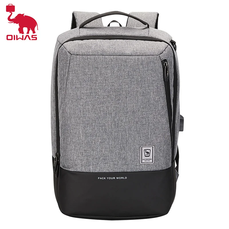 

Oiwas Men's 15.6 inch Laptop Backpack Fashion Waterproof Bag with USB Charge For Travel Business Bagpack Schoolbag Women Daypack