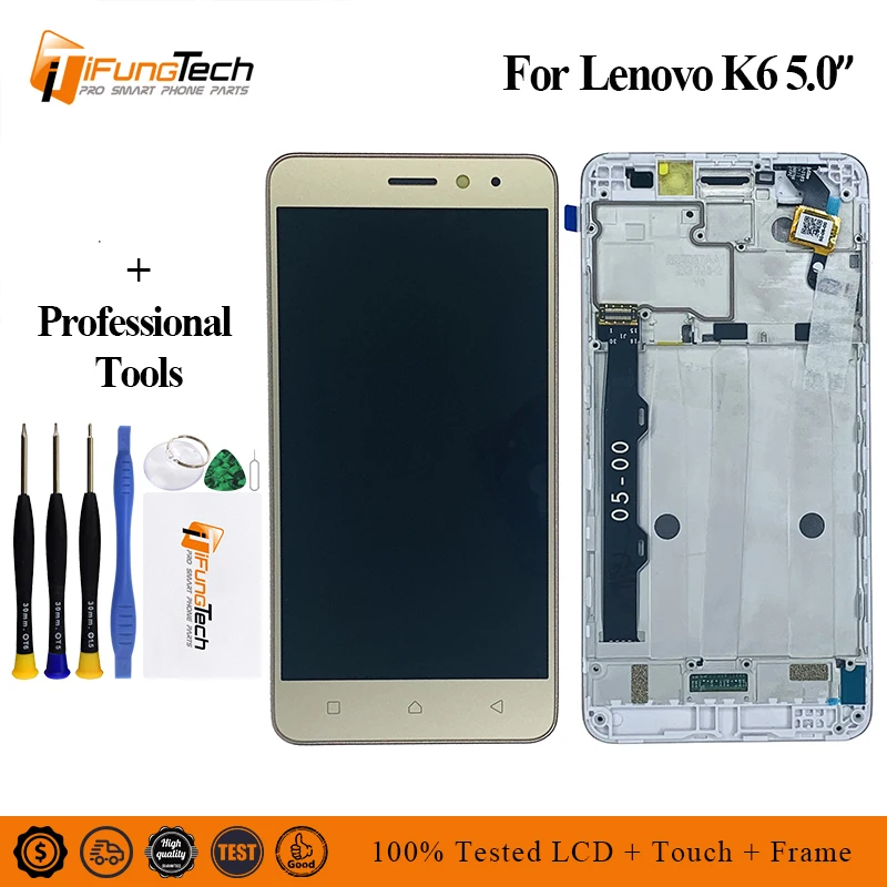 100% Протестировано 5 0 дюймов для Lenovo K6 k33b36 k33b37 / Power K33a42 k33a48 сенсорный экран