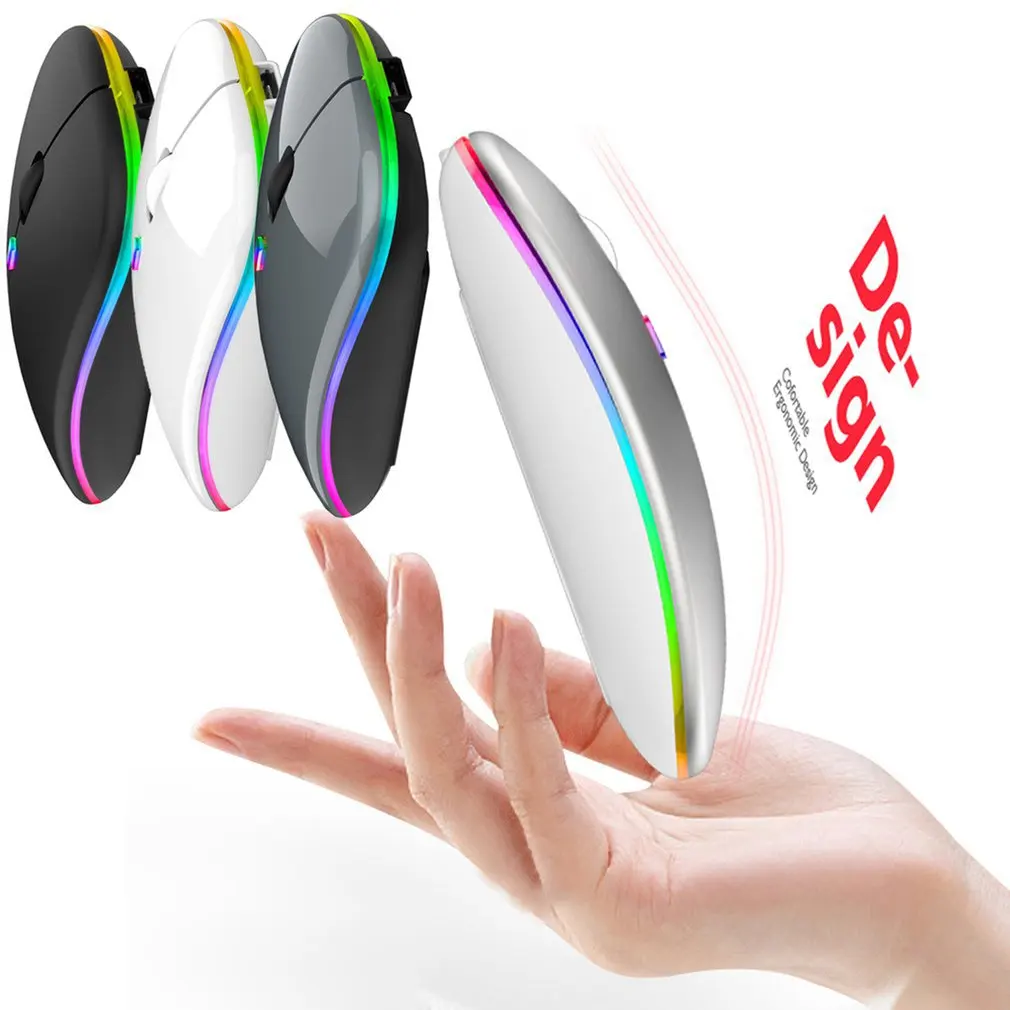 

Bluetooth-compatible Wireless With USB Rechargeable RGB Mouse BT5.2 For Laptop Computer PC Macbook Gaming Mouse 2.4GHz 1600DPI